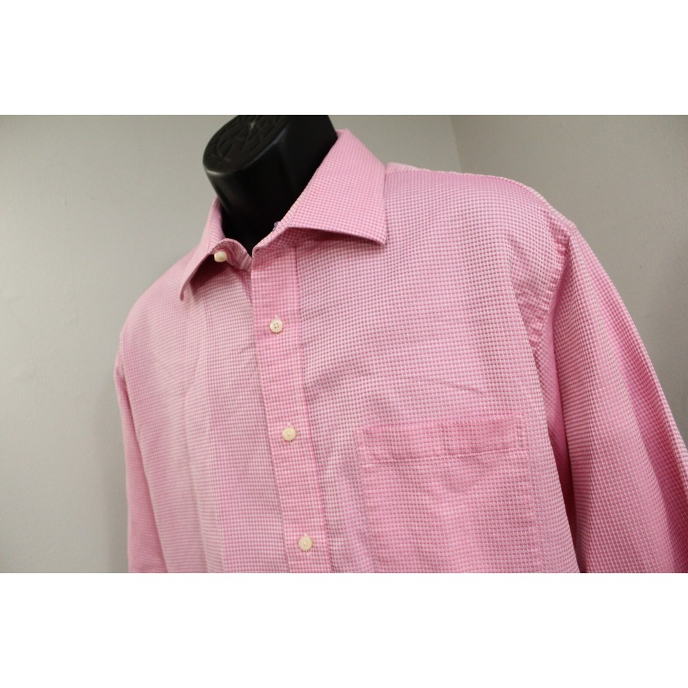 Tommy Hilfiger Dress Shirt Pink Long Sleeve‎ Button Up VTG Mens Size 17 34/35 XL
